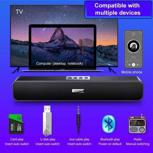 Altoparlante Soundbar Bluetooth 5.0 Home-T – TV, PC, Smartphone – Audio Potente
