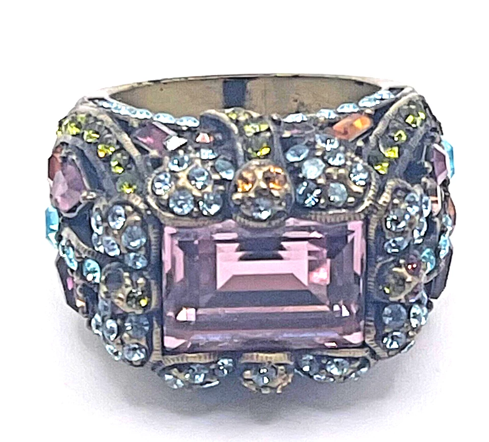 Heidi Daus Chunky Damselfly 多石紫水晶施华洛世奇水晶戒指 尺寸 10 — 第 2/4 张图片