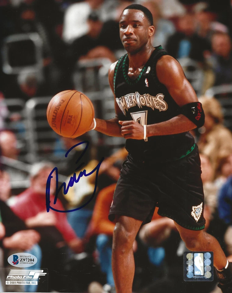 Foto firmada por Terrell Brandon Minnesota Timberwolves baloncesto 8x10 Beckett certificado de autenticidad Foto 2 de 4