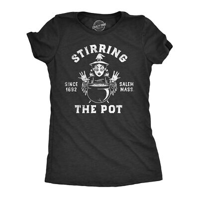 Womens Stirring The Pot T Shirt Funny Halloween Witch Spell Casting Joke Tee For