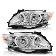 For Toyota Corolla 2009 2010 Headlights Leftright Chrome Housing Amber 1.82.4l