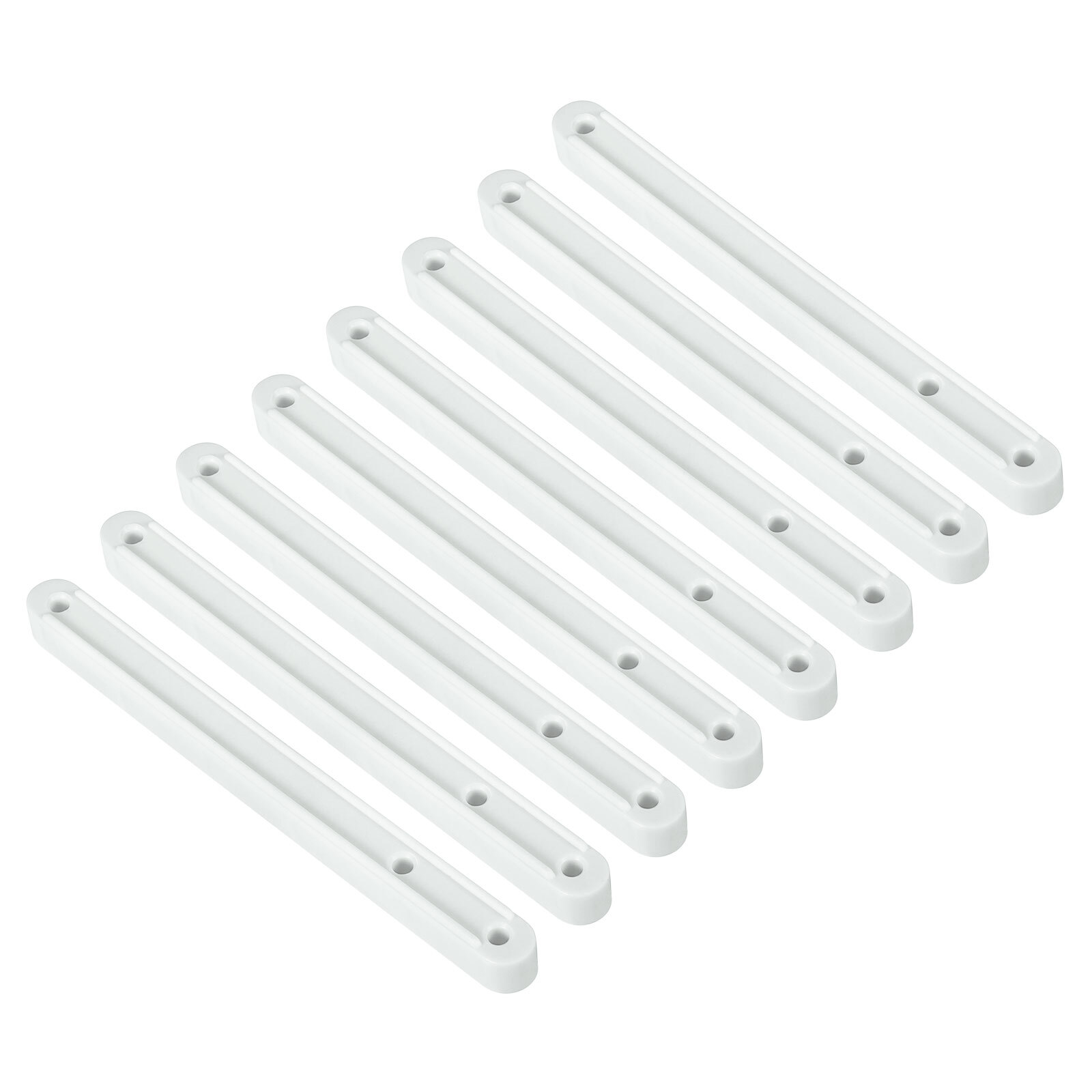 Drawer Slides, 8Pcs 180mm - Plastic Drawer Rails, Grooved Guide Rails (White)