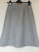 LK BENNETT Blue Linen A-Line Skirt Size 8 Sma...