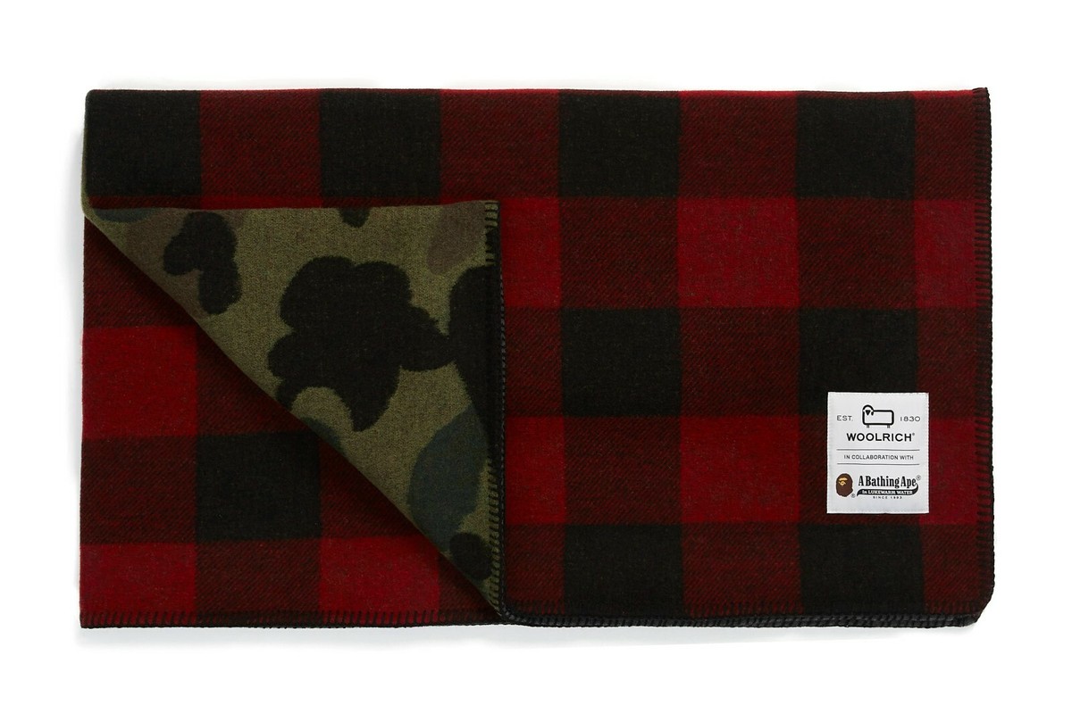 BAPE WOOLRICH ブランケット