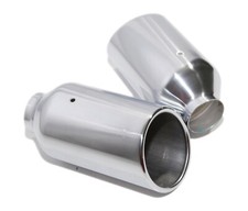 1 Pair T304 Ss 7 Length Exhaust Tip Rolled Angle Cut 1.75 Inlet 3.5 Outlet