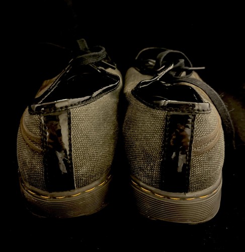 Dr Martens Herren Schwarz Lackleder Canvas Low Top Air Walk Sneaker Unikat Selten - Bild 6 von 8