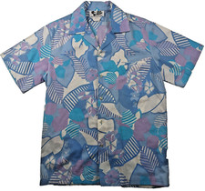 HILO HATTIE Hawaii Aloha Vintage Floral Shirt Men L Short Sleeve USA Made Cotton