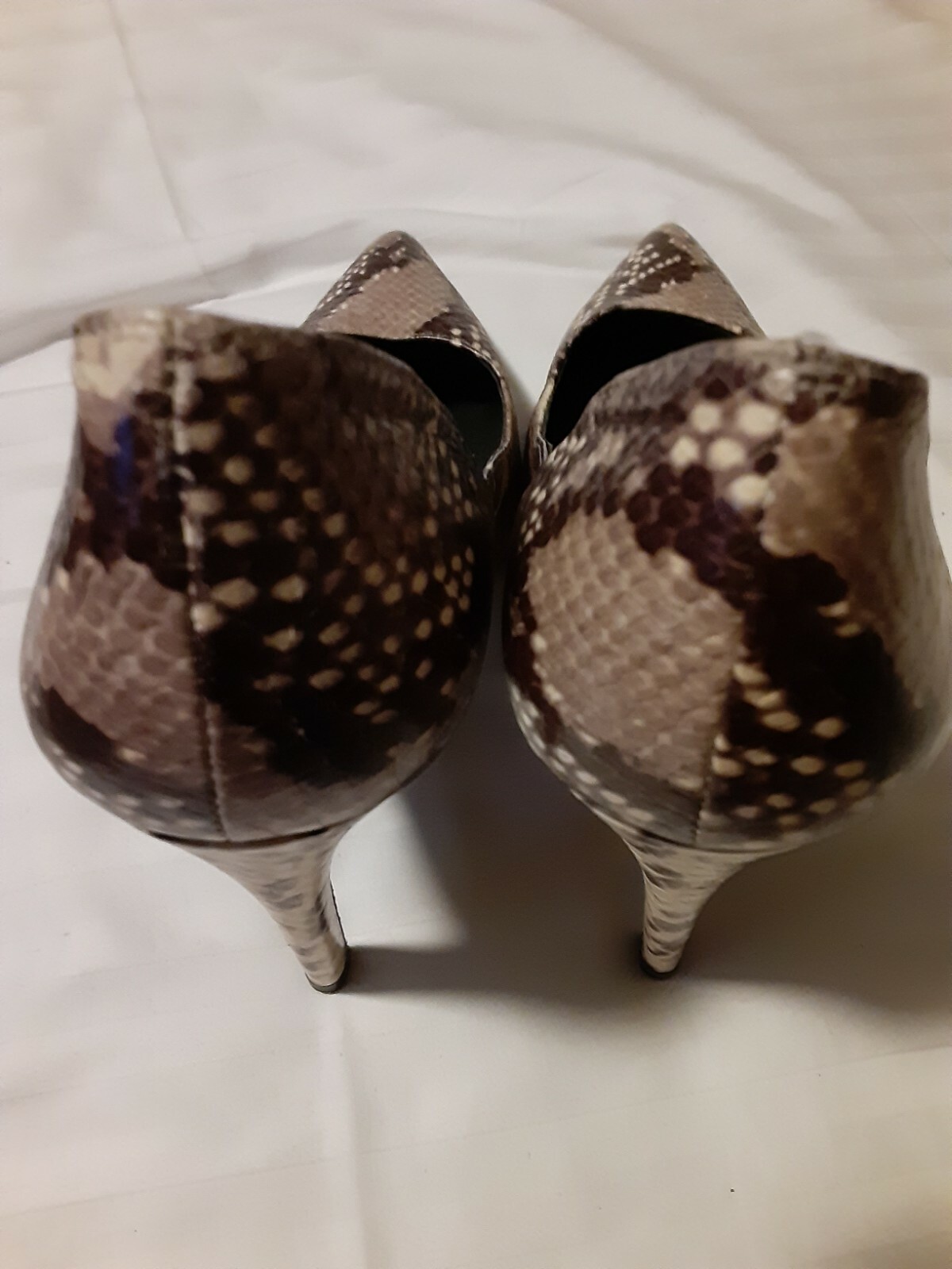 Zara Basic Collection Snakeskin Print Leather Poi… - image 3