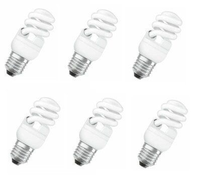 6x Osram DULUX Twist Energiesparlampe 12W=54W E27 warmweiß EEK: G (Spek A bis G)
