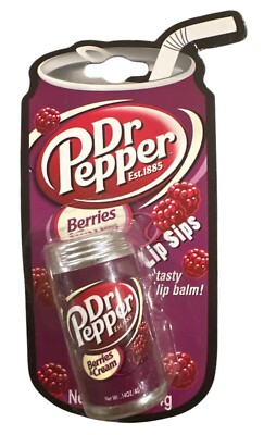 LOTTA LUV Soda Can Shaped Tasty Lip Balm DR. PEPPER BERRIES & CREAM 0.14 oz Rare