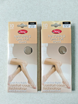 10 DEN OPEN TOE STRUMPFHOSEN, FARBE NUDE,