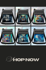 Womens Casual Polyester Shoulder Bag With Wolf Print Christmas Gift Present