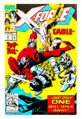 X-Force #15 (1992 Marvel) Deadpool vs. Cable! Greg Capullo Cover! Damaged VF