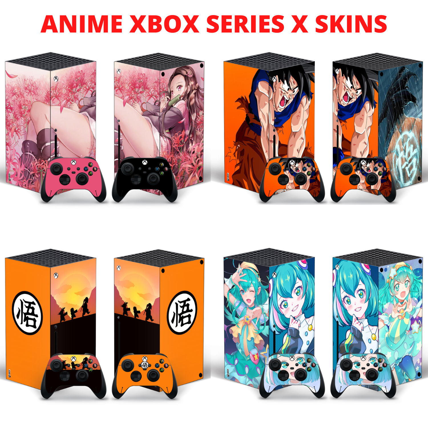 Xbox Series X Anime Skin Sticker Decal Vinyl Wrap for Console and 2 Controllers-image