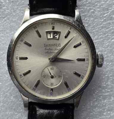 VTG EBERHARD & CO Extra-Fort Grand Date Steel Watch. Ref: 41024. Service