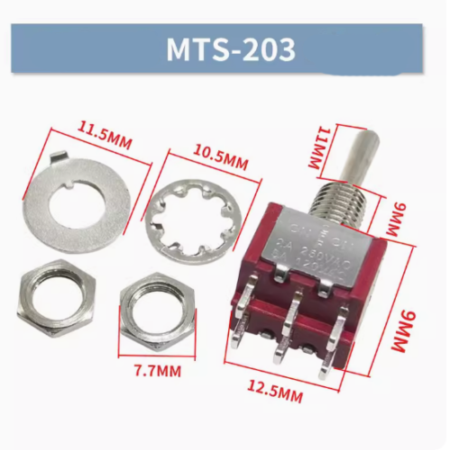 Toggle Switch MTS-102-103-202-403 3/6/9/12 Pin 2/3 Position SPDT ON-On On-Off-On - Picture 17 of 25