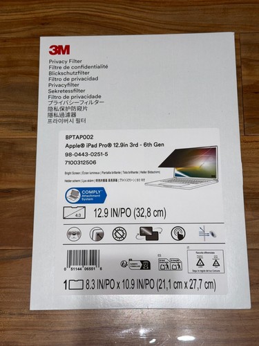 3M Bright Screen Privacy Filter for Apple iPad Pro 12.9in 3rd-5th Gen BPTAP002 - Afbeelding 3 van 5