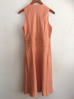 Talbots Pure Silk Dress Peach Apricot Bridesmaid Lovely Spring Summer 8 |  eBay