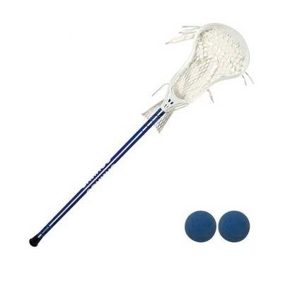 Lacrosse-Schläger mit Netzkopf weiße Bespannung für Erwachsene