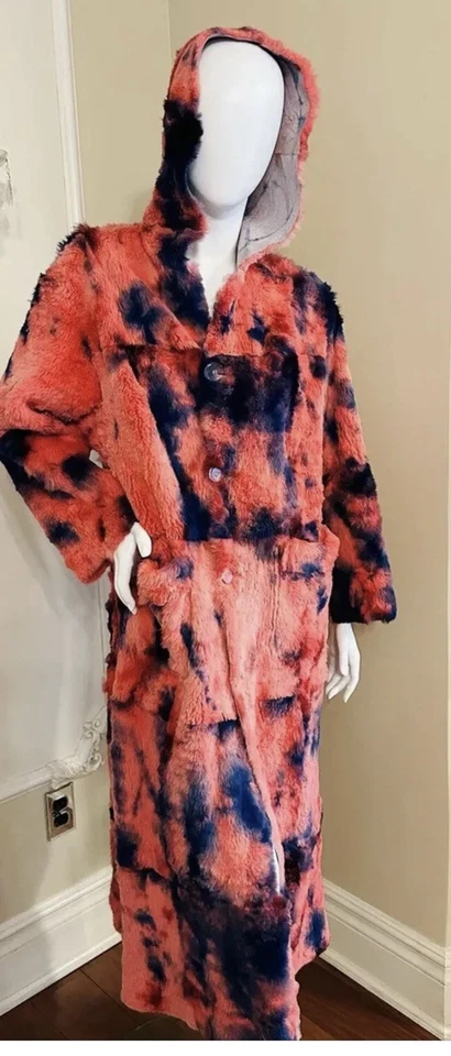 ORIGINAL LAPIN Rabbit Fur Reversible Hooded Coat Size 42IT - Image 4 of 4