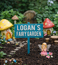 Fairy Garden Sign With Name Fairy Garden Decor Gift for Gardeners Mini Sign Cust