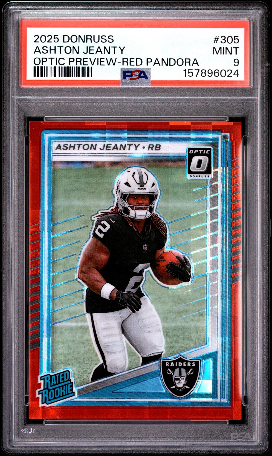 Ashton Jeanty Panini Donruss #305 Optic Preview-Red Pandora