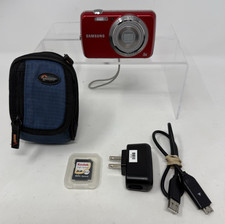 Samsung Red Digital Camera PL20 w/ AC Charger, Camera Bag  2GB SD Card TESTED