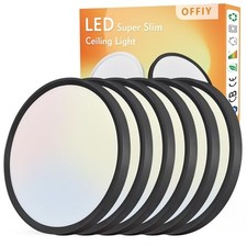 6PK 12 Inch LED Flush Mount Ceiling Light, 24W, 2520LM, 3000K/4000K/6000K CCT...
