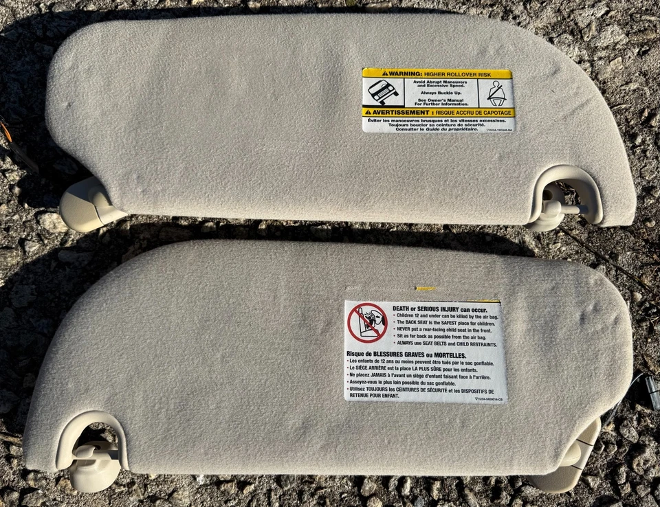 2003-2005 Mercury Mountaineer Ford Explorer Aviator Beige Lighted Sun Visors OEM - Image 3 of 3