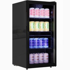 HOMCOM 93L Drinks Fridge, 115 Can Under Counter Freestanding Wine Fridge