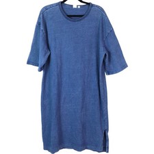 Vintage GAP Blue T Shirt Dress COTTON Casual Medium Summer Minimalist Summer