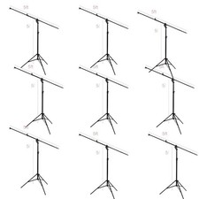 Pack Of 9 5ft Photo Studio Boom Arm Light Stand, Adjustable Tripod Base