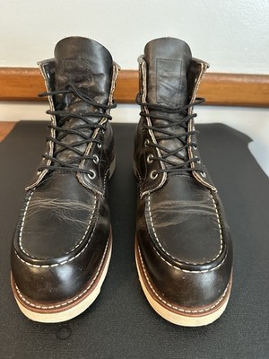 Red Wing Leather Boots Moc Toe Charcoal Rough & Tough 8890 US Sz 9D