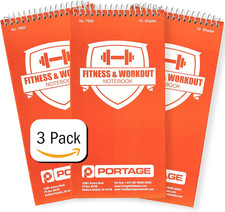 New Fitness Workout Notebook Journal 4 x 8 Inch 3 Pack Fast Shipping