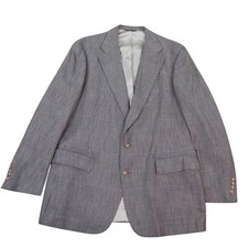 VTG Ralph Lauren Polo University Club Blazer Mens 42R Grey Houndstooth Tweed USA