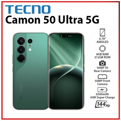 TECNO Camon 50 Ultra 5G 8GB+512GB GREEN Dual SIM Unlocked Android Cell Phone