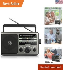 Dual Power Portable Radio: Perfect AM/FM Reception with Headphone Connectivity