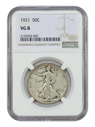 1921 50C NGC VG08 - Walking Liberty Half Dollar - Key Date