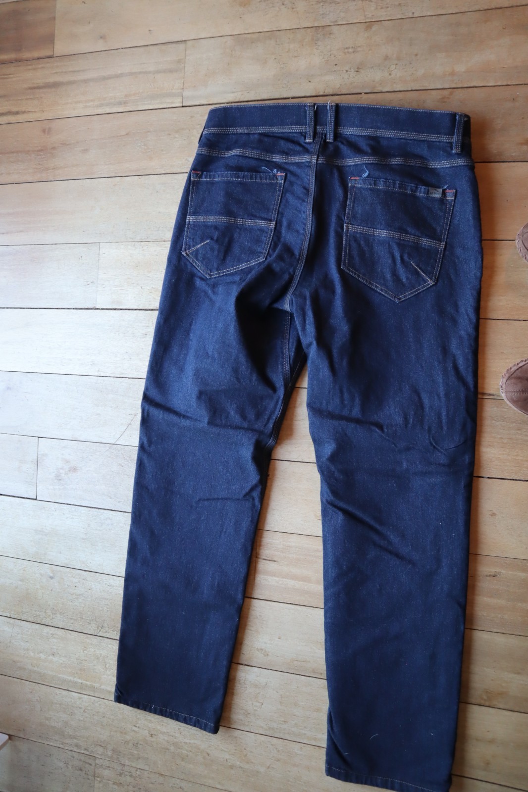 Dark Blue Denim LL BEAN Fleece Lined Jeans 36 x 32 image 4
