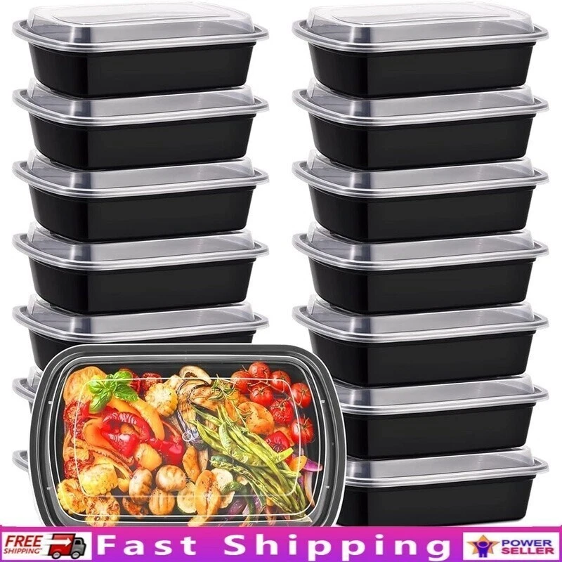 38oz Meal Prep Containers 30 Pack BPA Free Microwave Freezer Safe Stackable New