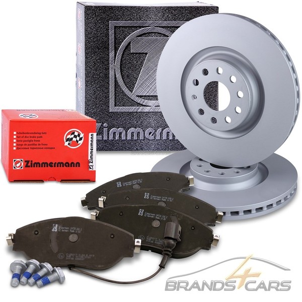 Zimmermann Bremsscheiben+BelÄGe Vorne FÜR Audi A3 8V Q3 Cupra Leon KL Seat Ateca-image