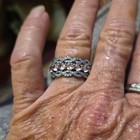 Lab Created Morganite, Hematite Plated Aniversary Band Size 8 — photo 3