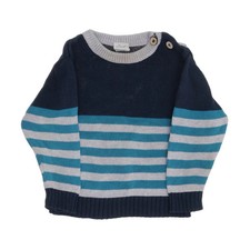 Alana, Strickpullover, Größe: 80, Blau/Grau, Baumwolle, Streifen #6Pr