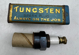 NOS Tungsten Marshalltown Spark Plug 7/8" Dodge Special w/ Blue Advertising Tin