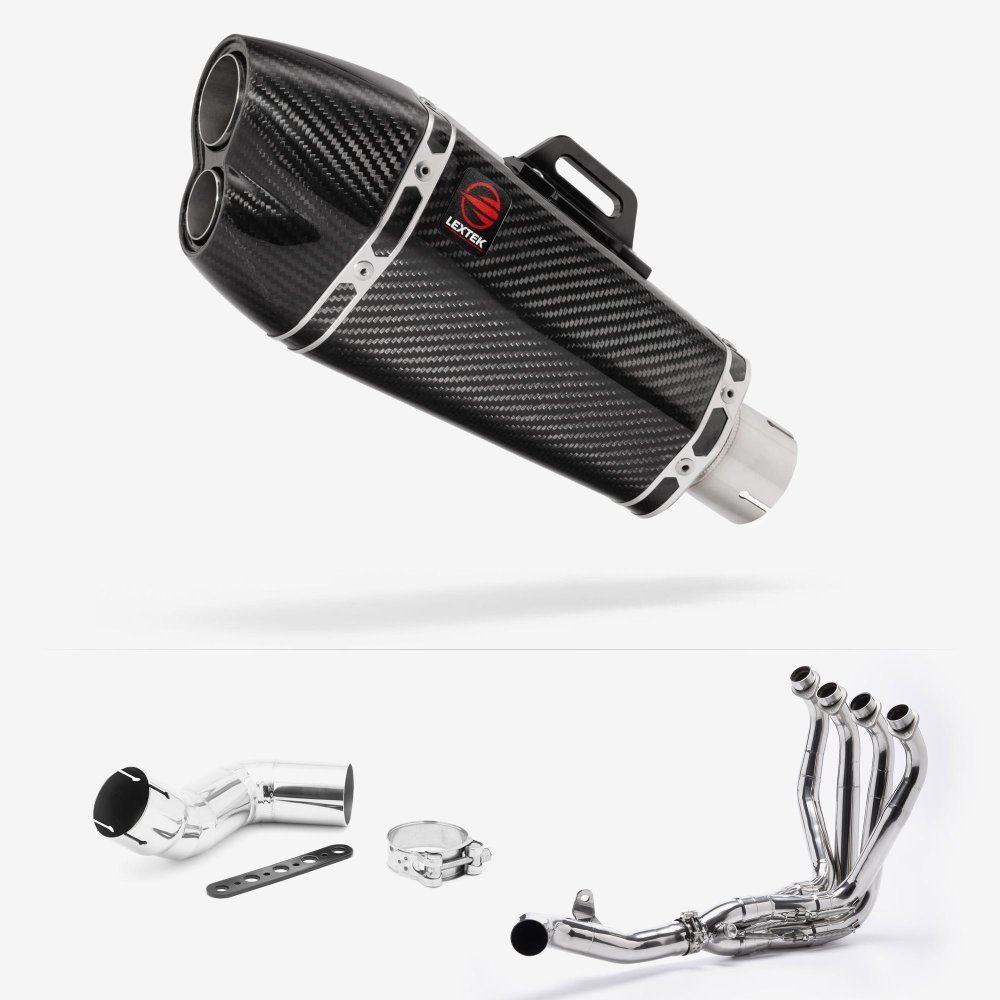 Lextek XP13C Carbon Fibre Exhaust System 210mm for Kawasaki Ninja 1000SX (20- )