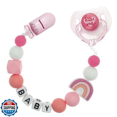 Reborn Baby Dolls Pacifier Clips Accessories with Magnetic Pacifier Pink  Styl