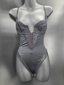 Vintage Victoria’s Secret Gold Label Black Teddy Bodysuit Women's Sz 34B