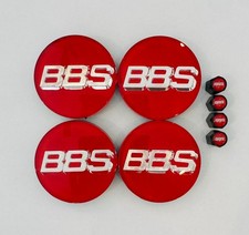 Bbs Silver Red Center Caps 56mm And Black Valve Caps