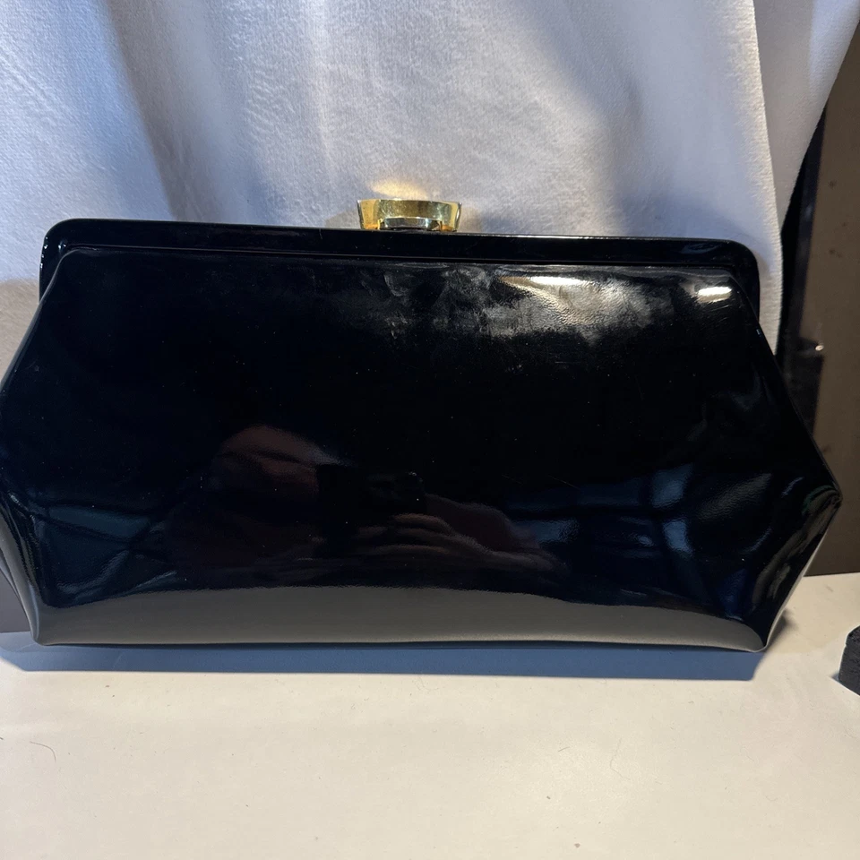 Bolso de Mano Vintage MM Imitación Charol Años 50-60 Usado en Excelente Condición Foto 4 de 4