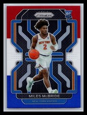 Miles McBride Rookie New York Knicks 2021-22 Panini Prizm #283 Red White Blue